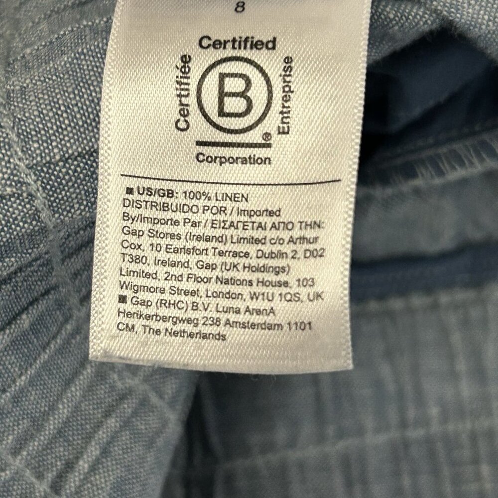 Athleta Cabo Jogger-Chambray Blue Women’s Size 8 Zip Pockets 100% Linen 26” Ins - Picture 8 of 16